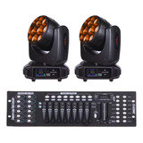 2 Mini Moving Rgbw 7x15w C/zoom Iluminação Wash + Mesa Dmx 