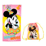 Toalla Playa Niña Minnie Mouse 70x140cm + Morral Cordel 3