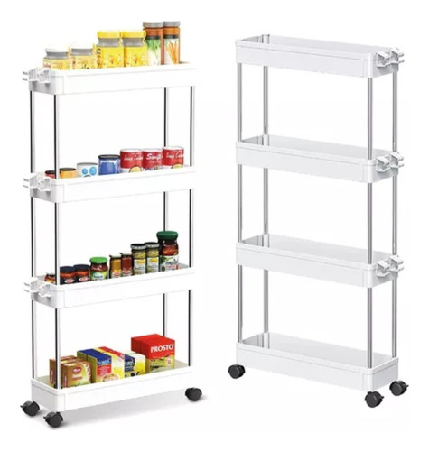 Carrito Organizador De Baño Y Cocina 4 Niveles Con Ruedas