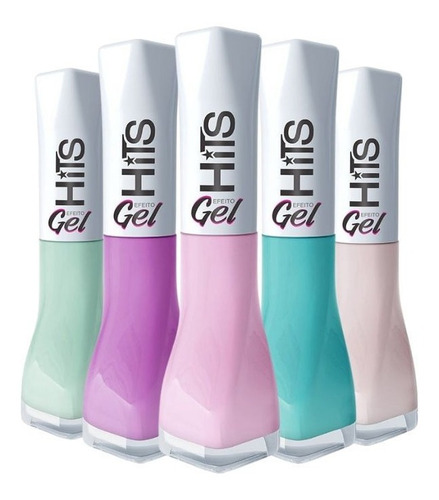 Kit Sonho Esmalte Hits 5free Efeito Gel 05 Cores