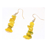 2 Aretes Piedra Original Jade Lemon (chip)