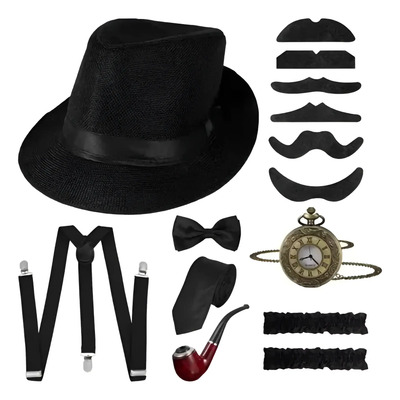 Juego De Accesorios Para Disfraz Atuendo Estilo Gatsby Para Hombre Gángster Vintage De Los Años 1920s | Meses sin interés