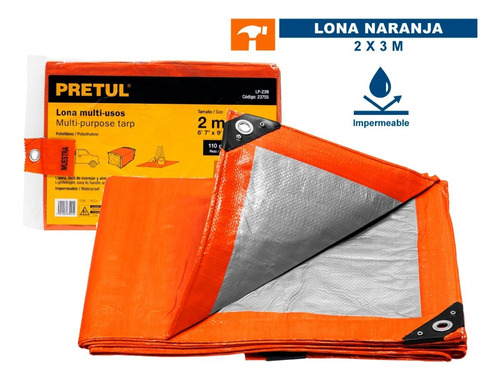 Lona 2 X 3 M, Naranja, Pretul Pretul 23755