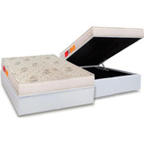 Cama Baú Casal: Colchão D33 Orthocrin  Diamante Duplo+box C