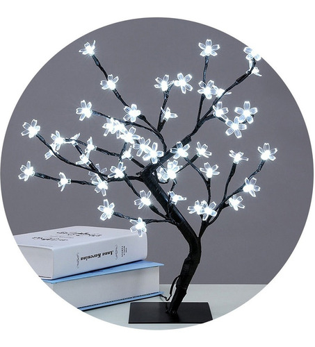 Árvore Cerejeira Decorativa 220v 45cm 60led's 8funções Azul