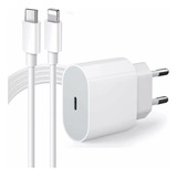 Cabo + Fonte Compatível iPhone SE X Xr 11 12 13pro 14 Usb-c