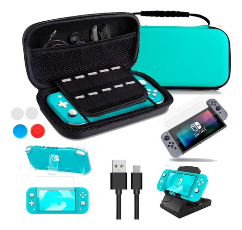 Kit 6 En 1 Estuche Funda Nintendo Switch Lite + 5 Accesorios