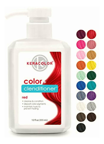 Keracolor Color Plus Clenditioner, Red, 12 Ounce