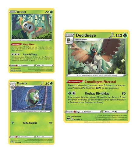 Kit Carta Pokémon Decidueye Dartrix Rowlet