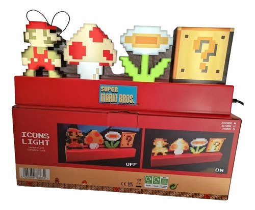 Lámpara Luces Mario Bros Nintendo Led Gamer 