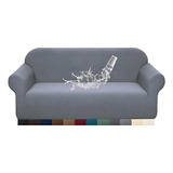 Funda Protector Forro Elastica Para Sofa Aprueba De Agua Color Gris Claro Talla L