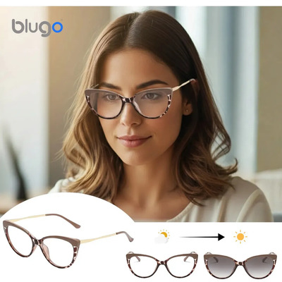 Lentes para Computadora Fotocromáticos Anti Luz Azul Mujer Blugo B5018 Color Café | Envío gratis