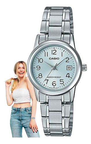 Relógio Casio Feminino Prata Ltp-v002d-2budf