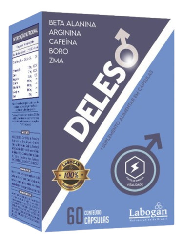 Suplemento Zma Deleso 60 Cáps Cafeína Beta Alanina Arginina