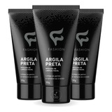 Kit 3 Máscaras Argila Preta Limpeza Facial Remove Cravos