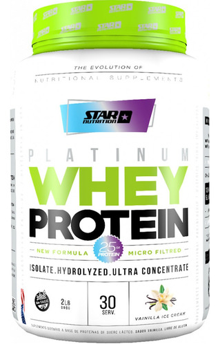 Platinum Whey Protein Star Nutrition 2lb Vanilla Ice Cream