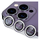 Pelicula Câmera Strass Roxa Para iPhone 15 Pro / 15 Pro Max