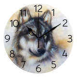 My Daily Wolf Painting Reloj De Pared De 9,8 Pulgadas, Silen