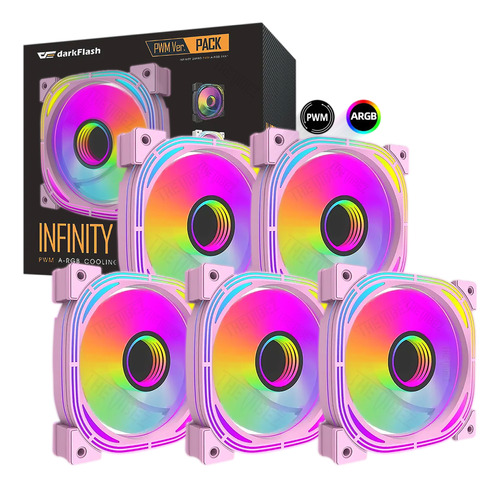 Cooler Aigo Infinity 24 Pro Argb + Pwm 5 Fans Rosa Darkflash