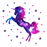 Adhesivo De Pared Con Diseño De Unicornio Colorido, Extraíbl