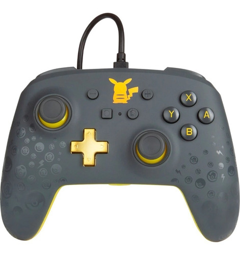 Control Alambrico Para Nintendo Switch - Pikachu Gris