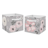 Sweet Jojo Designs Cajas De Almacenamiento De Tela Plegable 