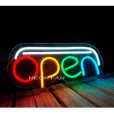 Cartel Neon Led Open Colores- Varios Rubros Comercio