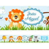8 Faixas Decorativa Adesivo Infantil Bebê Safari Azul - No
