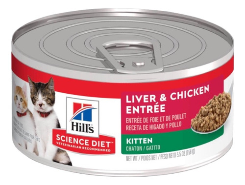 Hills® Gatos Lata Liver & Chicken Kitten 156g