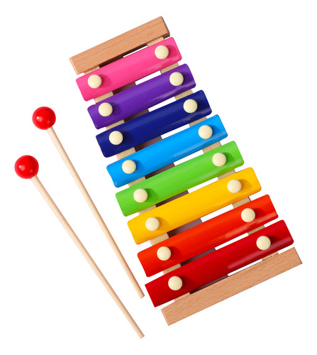 Colorido Xilófono Infantil Glockenspiel, 8 Tonos, Barras De