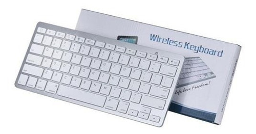 Teclado Bluetooth Sem Fio Tablet iPad Mac Pc Notebook Branco