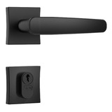 Fechadura Externa Classic 3100 40mm Roseta Quadrada Black