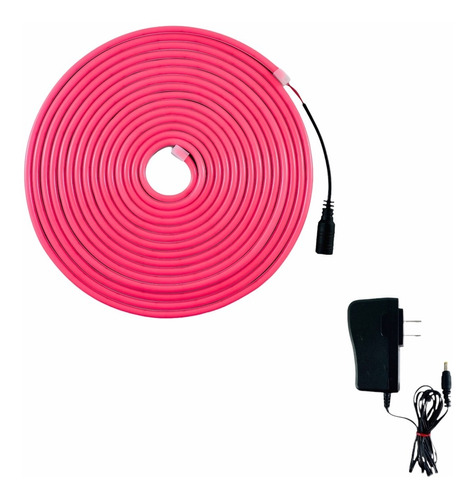 Neon Flex Rollo 5m 12v Ip68 Sumergible Rosa Incluye Fuente