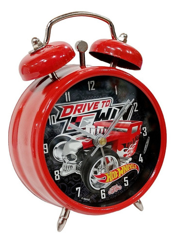 Reloj Despertador Infantil Hot Wheels  Con Alarma Cresko Color Rojo