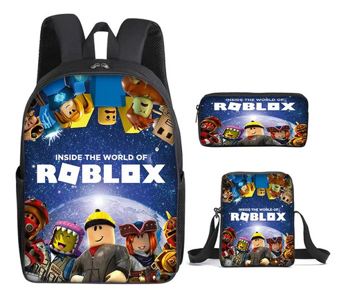 A Mochila Escolar Roblox De 3 Piezas For Adolescentes, Niñas
