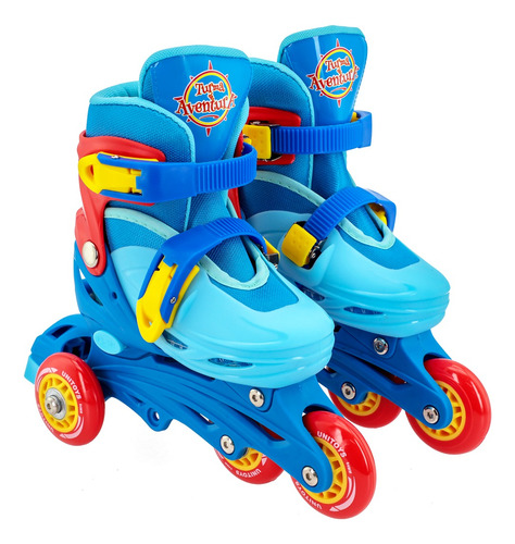 Patins Roller Azul Infantil Ajustavel 30-33 +kit De Proteção