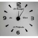 Reloj De Pared 3d Tamaño Grande + Frase En Vinilo  