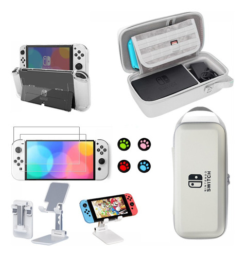 Kit De Estuche Funda Y Accesorios Para Nintendo Switch Oled