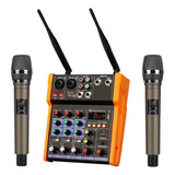 Woopker Console Mixer De Áudio De 4 Canais Com Microfone