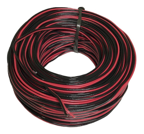 Rollo Cable 50 Mts Sonido Parlante Bafle Rojo Negro 2x 1mm