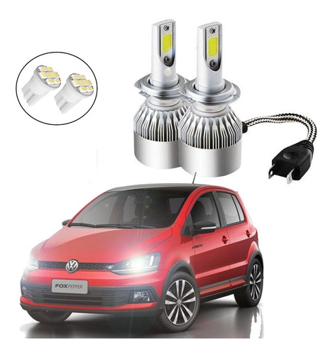 Kit Lâmpadas Super Led Farol Baixo Fox 2015 2016 2017