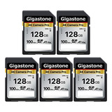 Tarjeta Sd Gigastone V30 Sdxc De 128 Gb, Paquete De 5 Unidad