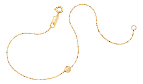 Tornozeleira Rommanel Banhado Ouro Bola Diamantada 550352