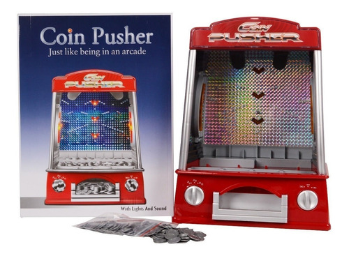 Mini Maquina Coin Pusher Juego Arcade Con Luces Y Sonidos