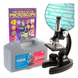 Kit Microscopio Compuesto Y Libro Niños Amscope