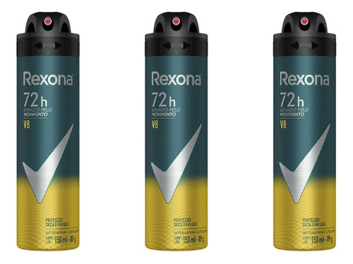 Desodorante Aero Rexona 150ml Masc V 8-kit C/3un