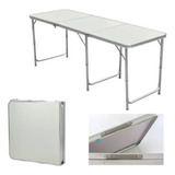 Mesa Plegable 180x60cm Con Altura Regulable Portatil