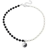 Goth Yin Yang - Collar De Perlas Para Hombres Y Mujeres, Col