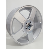 02 Rodas Vw Aro 18 4x100 Gol Tsi Saveiro (2 Unid) + Bicos Cor Prata