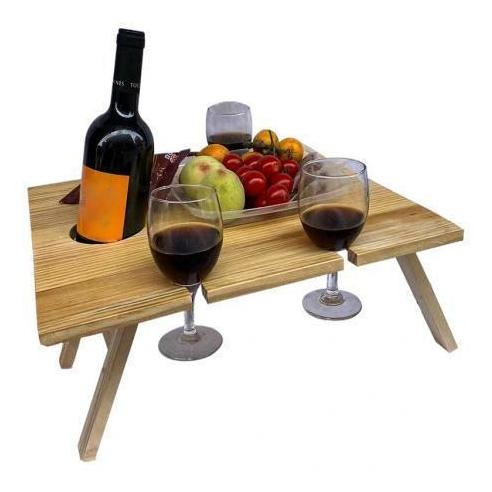 2x Soporte Plegable Para Vino Al Aire Libre Mesa De Picnic